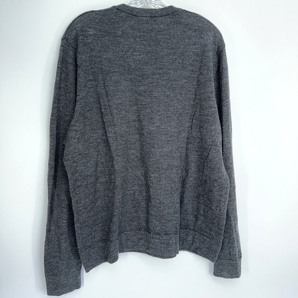 Vince Men's Dark Gray 100% Wool Long Sleeve Henley Shirt Light Pullover Top XL - Picture 3 of 9